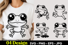 Kawaii Frog SVG PNG Product Image 1