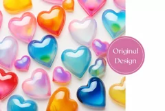 Colorful Love Hearts Tumbler Wrap, Valentine's Day Tumbler Product Image 2