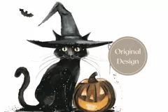 Halloween Tumbler Wrap, Black Cat Tumbler Sublimation Design Product Image 2