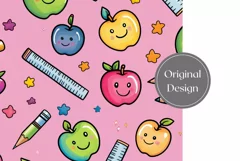 Kawaii School Tumbler Wrap Design, Apples Tumbler Design Product Image 2
