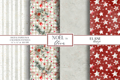 Floral Digital Paper, Christmas Flowers Seamless Patterns Product Image 1