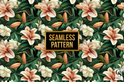 White Lily Flowers Digital Paper Product Image 2