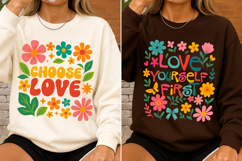 Floral Positivity Quote SVG Colorful Affirmation PNG Product Image 2