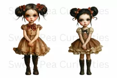 Girls, Ephemera, PNG, watercolor, Clipart Product Image 2