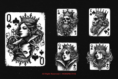 10 Bundle Dark Art Club Card King Queen Love Skull Playing Product Image 3