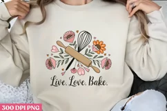 Live. Love. Bake PNG, Cooking Sublimation PNG Product Image 1