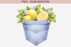 Denim pocket flowers png design for T-shirts Product Image 2