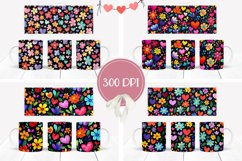 Cartoon Flowers Mug Wrap Designs, Floral Mug Template Product Image 2