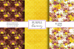 Floral Seamless Digital Paper, Yellow Purple Ranunculus Product Image 1