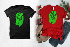 Minimalist Green Leaf Line Art Embroidery Design Product Image 2