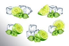Mojito. Hand drawn watercolor set Product Image 3
