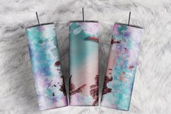 Custom Name Tropical Palms Blue Watercolor 20oz tumbler wrap Product Image 1
