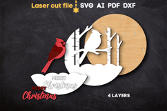 Christmas Red Cardinal SVG laser cut file for Glowforge Product Image 2