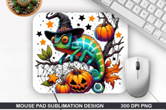 Chameleon Mouse Pad Sublimation, Halloween Mouse Pad PNG Product Image 1