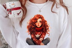 Cute Christmas Little Girl Sublimation Clipart Product Image 2