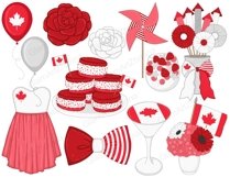 Canada Day CLIPART Patriot Maple White Flag Red Stripes PNG Product Image 3