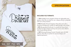 Dreams In Heart SVG - Positivity Sleeve T shirt Design Product Image 2
