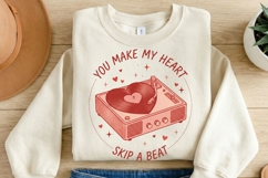 Retro Valentine Sublimation PNG - You Make My Heart Product Image 2