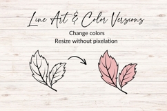 Hand Drawn Fall Leaf Pair SVG Product Image 2
