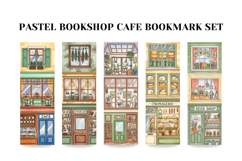 Watercolor Shop Bookmark Set,Pastel Bookish Printable Bookma Product Image 2