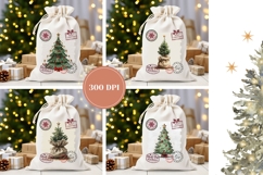 Cartoon Christmas Tree Santa Sack Designs, Winter Print Product Image 2