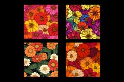 Zinnia Flower Digital Paper Patterns Product Image 2