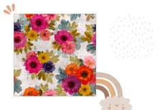 Art Flowers Pillow Design, Vintage Pillow Case Template Product Image 2