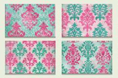 Pink &amp; Teal Damask Cutting Boards sublimation Designs Product Image 2