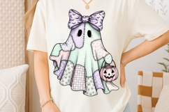 Pastel Halloween Ghost Png, Cute Girly Spooky Png, Fall Png. Product Image 2