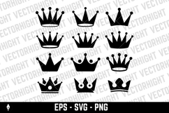 A black and white vector set of crown icons. Product Image 2