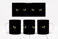 Cats Eyes Mug Wraps 10 Colours PNG & JPG Product Image 2