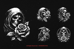 10 Bundle Dark Art Skull Grim Reaper Rose Death Angel Product Image 3
