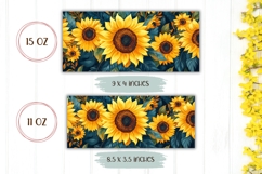 Cartoon Sunflowers Mug Wrap Design, Flowers PNG Product Image 2