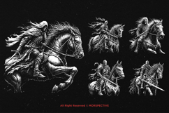 10 Bundle Dark Art Warrior Riding Horse Medieval Knight Product Image 3
