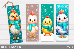 Christmas Chicken Bookmark. Christmas Bookmark Printable Product Image 1