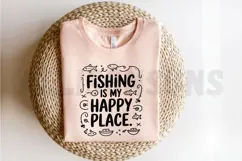 Fishing Is My Happy Place Graphic Art Doodle Design Product Image 2