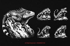 10 Bundle Dark Art Lizard Reptils Scary Gothic Horror Animal Product Image 2