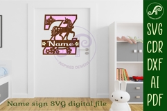Unicorn Capital Monogram Letter name sign Z SVG Product Image 2
