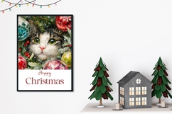 Cute Christmas Cat Greeting Card Design Product Image 2