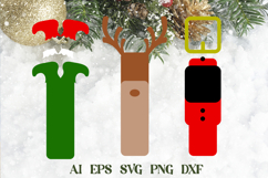 Layered Christmas bookmark svg, Santa Elf and Rudolph Product Image 2