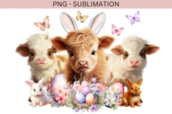 Easter cows png design for T-shirts Product Image 2