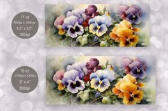 Pansies Mug Sublimation | Watercolor Flowers Mug Wrap Product Image 2