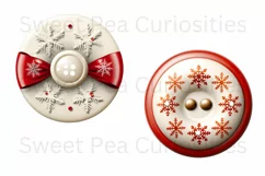 Christmas, Buttons, Ephemera, PNG, watercolor, Clipart Product Image 2