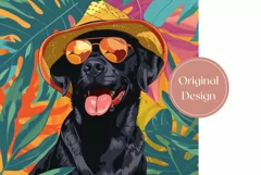 Tropical Tumbler Wrap, Labrador Retriever Dog Tumbler Design Product Image 2