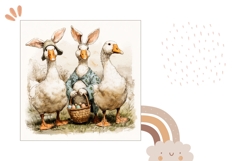 Easter Goose Pillow Case Design, Easter Eggs Pillow PNG Product Image 2