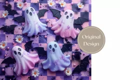 3D Halloween Tumbler Wrap, Funny Ghost Tumbler, Ghosts PNG Product Image 2
