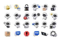 3D AI Service Robot Set Product Image 2