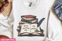 Keep turning the pages PNG, Book Reader Sublimation PNG Product Image 2