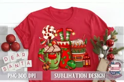 Christmas Coffee with Elves PNG Sublimation Latte Png Product Image 3