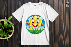 Flower Faces With Happy Expressions Clipart Sublimation PNG Product Image 2
